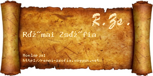 Rémai Zsófia névjegykártya